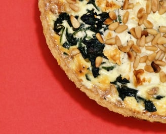 Toasted Pine Nut, Spinach, & Feta Quiche