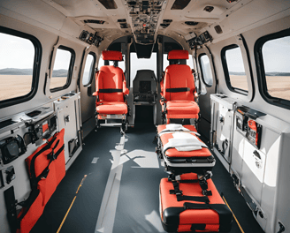 Interior of medical transport aircraft