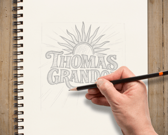 Retrato visual del universo de Thomas Grandoli, que representa el desafío de crear una idea