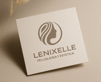 Tarjeta de presentación de Lenixelle, destacando su identidad minimalista y elegante