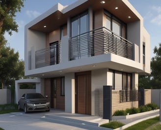 A construction site with a large, metallic building featuring the CSCEC logo and Chinese characters on it. Surrounding the building are tall apartment complexes in the background. Signs are visible, including one indicating an exit with English and Chinese text, and several informational signs in Chinese.