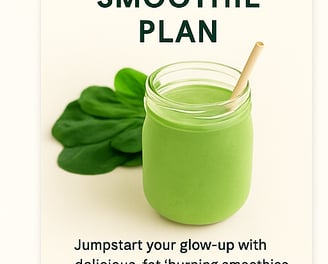 Preview image of a printable 7-day smoothie plan featuring fat-burning recipes and Glow Within Smoothies branding.