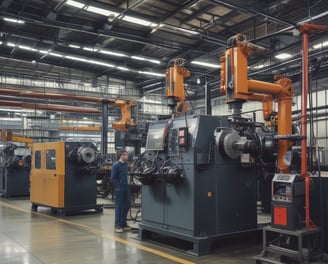 a warehouse filled with lots of black plastic containers