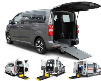 Minivan with a rear ramp for wheelchair access - a specialized vehicle 