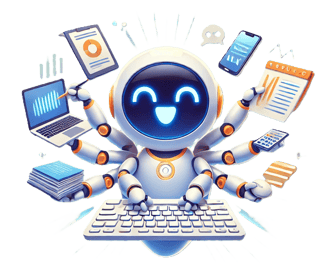 Eleone RPA Robot happily multitasking, streamlining digital and automation tasks