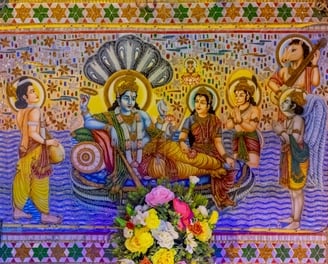 Vishnu sleeping on sheshnag