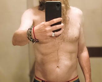 Axel TheBeast posing for a mirror selfie