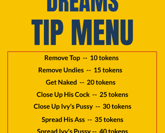 digital price list for live stream tips and activities