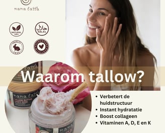 Nana Latta Skincare Tallow Butter Fancy Rose met Bakuchiol