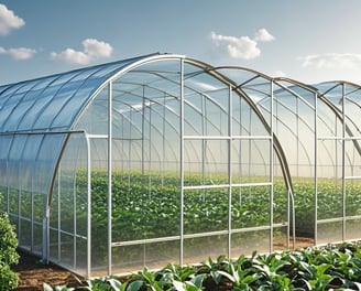a greenhouse with a large green roof and a large green roof
