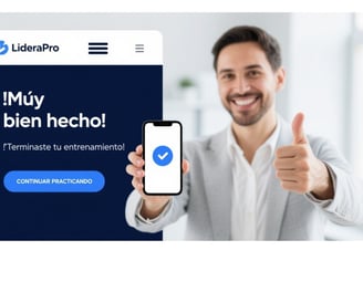 Usuario contento con su mejora en la comunicación gracias a LideraPro IA
