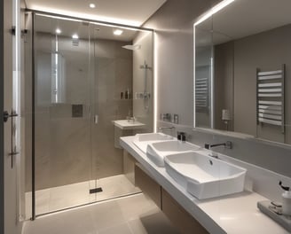 Rénovation complète de salle de bains avec douche à l’italienne intégrée à Château-Thierry