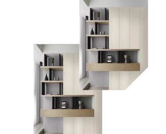 Un mueble super moderno con materiales super mate