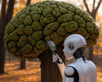 a robot like robot with a brain map of the brain