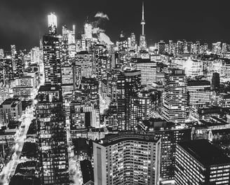 Toronto, night-time city view