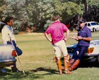 Peter Pickering snaps polo newcomers getting advice from Ross Leighton 