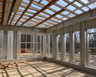A city street under construction, with a large trench filled with colorful pipes and sand. A red generator and traffic cones are nearby, surrounded by temporary metal fencing. Trees and buildings line the street, with signs indicating road closures.