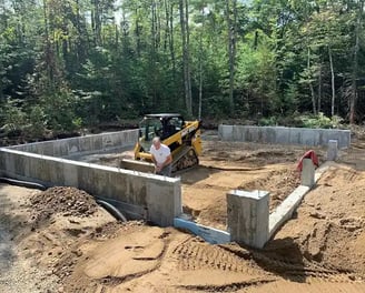 a construction worker is working on a construction site