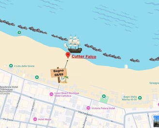 Cutter Falco mappa, bagno 68 e 69 Cattolica 