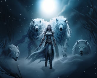 Skadi, image de la déesse nordique de la glace, origine Stratheos, Strati-Games