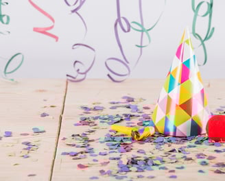 Stretch limo with birthday decorations