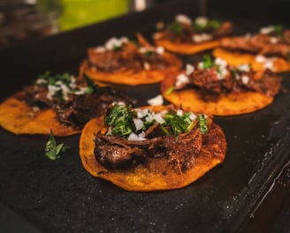 Tacos being made on grill, Street Local at Tacos Mixes Los Angeles