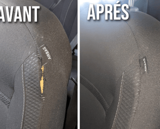 Rénovation tissu trou voiture Douai, entreprise réparation tissu siège auto Douai