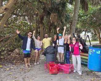volunteers volunteering outside for a move into light initiative