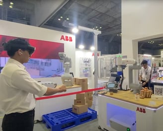 control robot with VR glasses