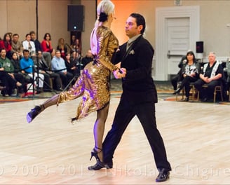 Martha Slater and Mekhael Srour tango competition