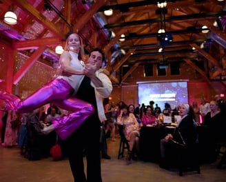 Mekhael Srour and Martha Slater dancing 80's night