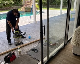 track repair on patio sliding glass door