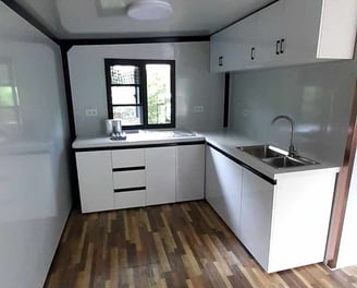 Vue intérieure cuisine tiny house