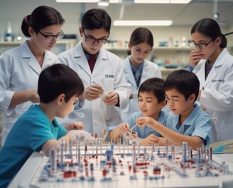 A close-up view of a typography artwork featuring the word 'science' in a stylized, script-like black font against a white background. Below it, there is a quote about science written in a smaller, sans-serif font. Above the main word, there is another sentence printed upside-down.