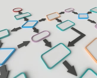 a group of different colored arrows pointing to different directions