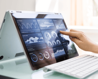 health analytics dashboard on a tablet