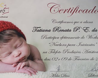 Fotógrafa Taty Pacheco Certificado Fotografia Newborn