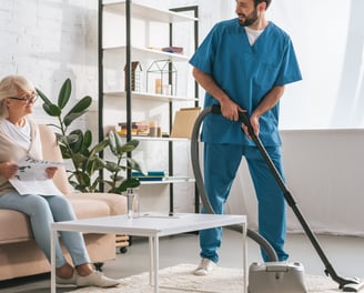 a man and woman in scrubs and scrubs
