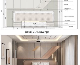 bedroom with 2d design
