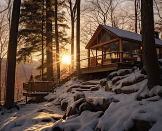 Winter cottage in Canada