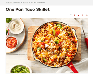 Recipe for one pan taco skillet