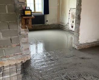 "Betonfundering storten 60m² in Genk door Senpro BV"