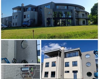 “Gevel reinigen en impregneren bedrijfspand in Gladbeck, Duitsland”