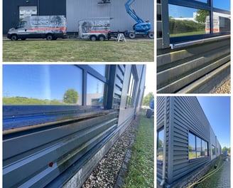 “Gevel reinigen en impregneren bedrijfspand in Gladbeck, Duitsland”