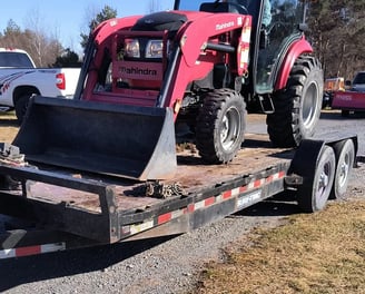 Tractor on a Flatbed Trailer