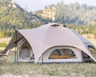 360° Panoramic View  Luxury Double Layer Glamping Bell Tent