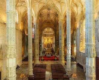 Lisbon - Jeronimos Monastery's chapels are massive & extravagant, inlaid with gold