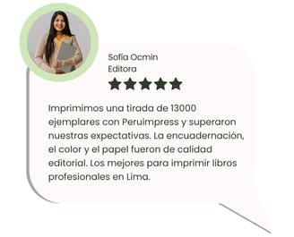 Cliente satisfecho con impresión rápida de libros en Lima – Peruimpress