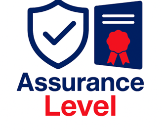 a blue and red assurance level level 3 assurance level 3