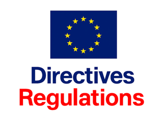 a european union flag with the words directives regulation